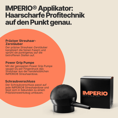 streuhaar applikator mit power grip pumpe