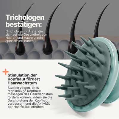 kopfhaut massagebürste stimuliert die kopfhaut