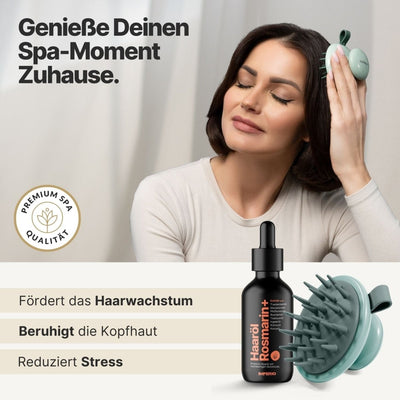 Kopfhaut Verwöhn - Set (Haaröl Rosmarin+, Haaröl Applikator, Shampoo Massagebürste) - IMPERIO COSMETICS