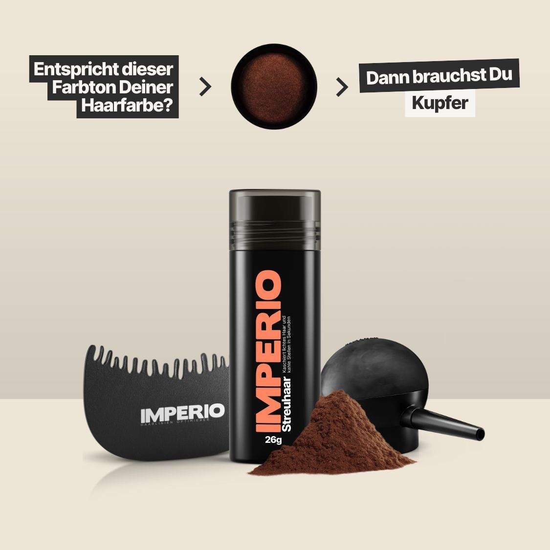 Streuhaar Präzisions - Set (Streuhaar, Applikator, Haarlinien Optimierer) - IMPERIO COSMETICS