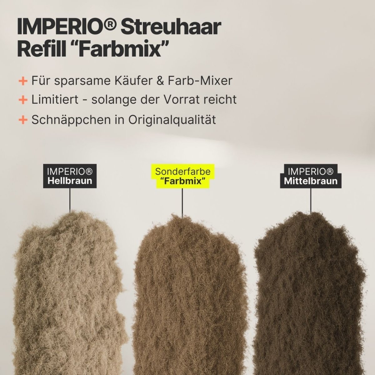 Streuhaar Refill Pack | Farb - Mix Hellbraun & Mittelbraun - IMPERIO COSMETICS