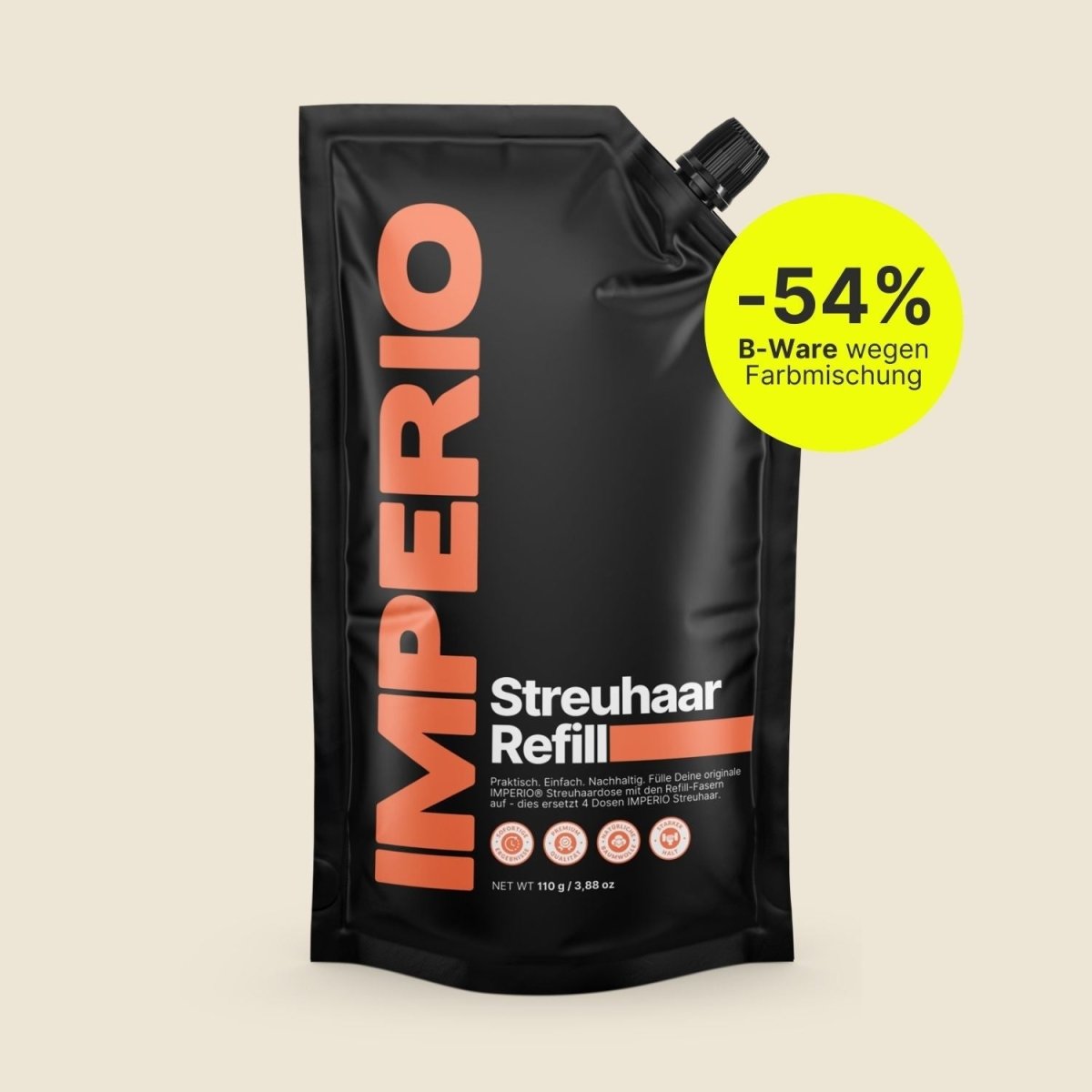 Streuhaar Refill Pack | Farb - Mix Hellbraun & Mittelbraun - 54% - IMPERIO COSMETICS