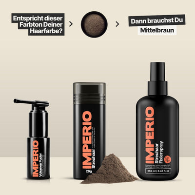 Streuhaar Starter - Set (Streuhaar, Haarpuder, Fixierspray) - IMPERIO COSMETICS