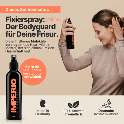 Streuhaar Starter - Set (Streuhaar, Haarpuder, Fixierspray) - IMPERIO COSMETICS