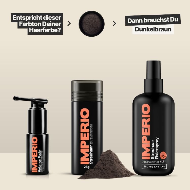 Streuhaar Starter - Set (Streuhaar, Haarpuder, Fixierspray) - IMPERIO COSMETICS