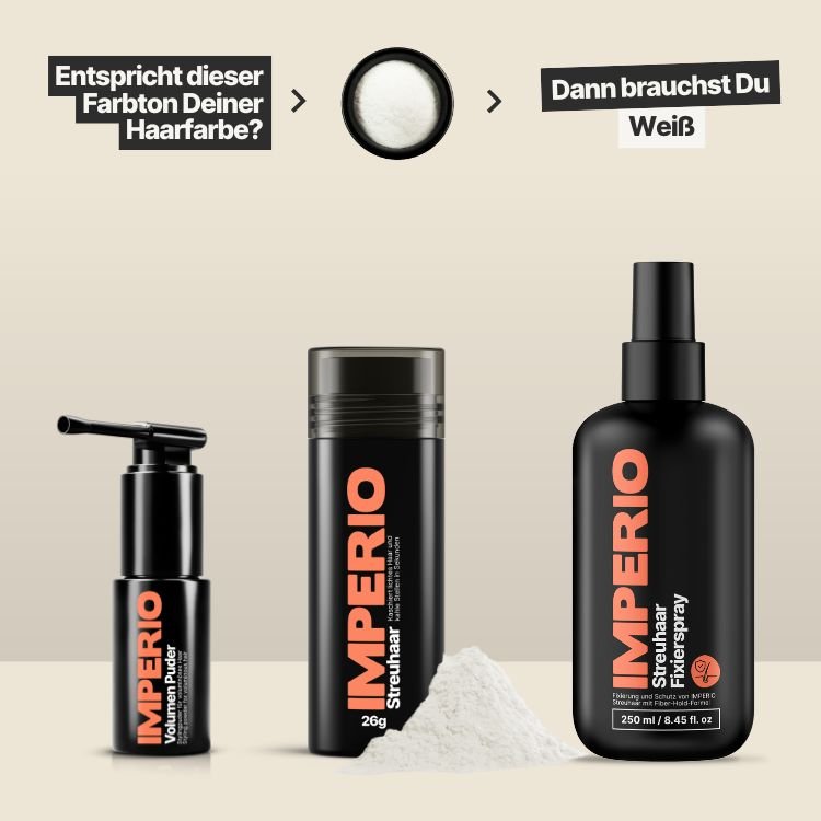 Streuhaar Starter - Set (Streuhaar, Haarpuder, Fixierspray) - IMPERIO COSMETICS
