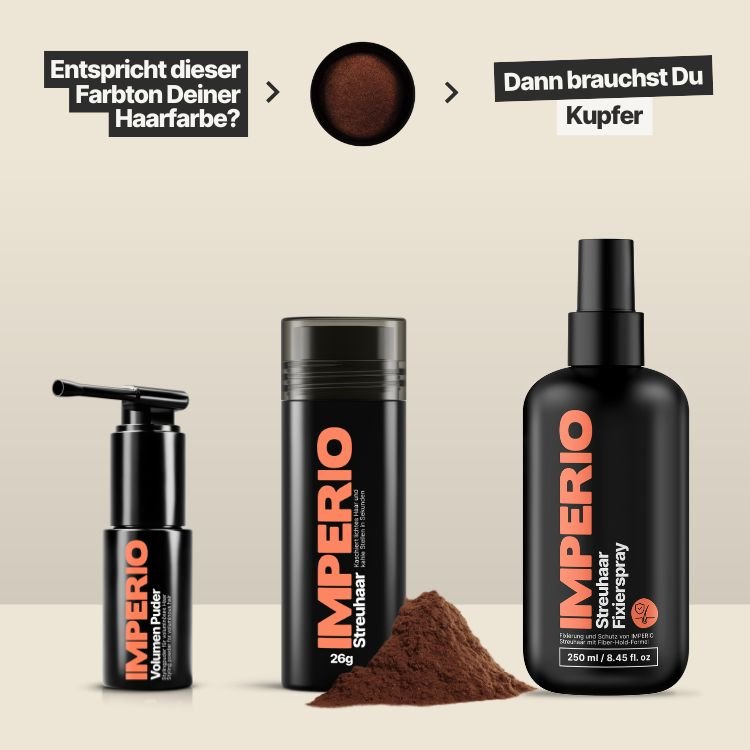 Streuhaar Starter - Set (Streuhaar, Haarpuder, Fixierspray) - IMPERIO COSMETICS