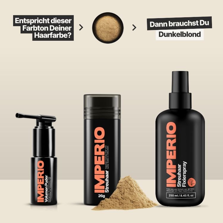 Streuhaar Starter - Set (Streuhaar, Haarpuder, Fixierspray) - IMPERIO COSMETICS