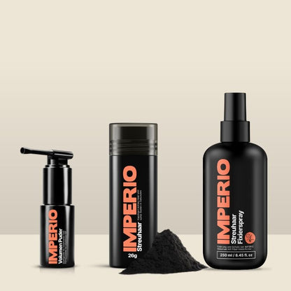 Streuhaar Starter - Set (Streuhaar, Haarpuder, Fixierspray) - IMPERIO COSMETICS