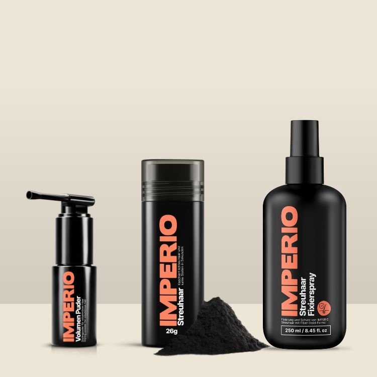 Streuhaar Starter - Set (Streuhaar, Haarpuder, Fixierspray) - IMPERIO COSMETICS