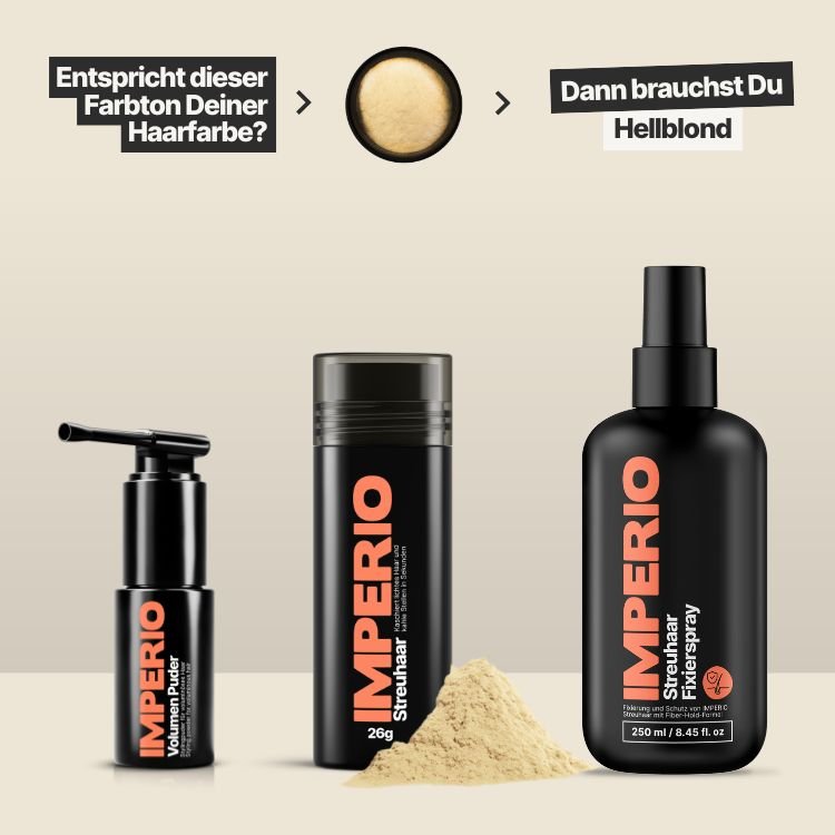 Streuhaar Starter - Set (Streuhaar, Haarpuder, Fixierspray) - IMPERIO COSMETICS